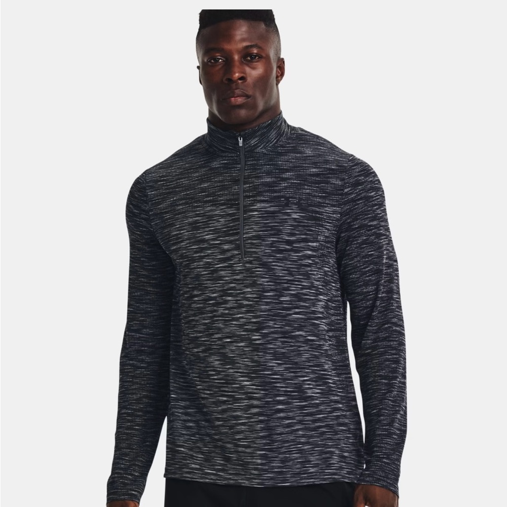 Men’s UA Seamless 1/2 Zip
Pitch gray/black 
NWT